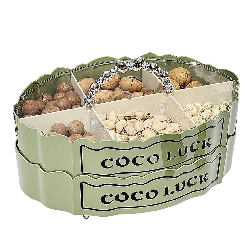 6 Grids Snacks Serving Tray, Tabletop Snack Storage Container, Multifunctional Food Container, Candy And Nut Serving Container, Appetizer Tray With Lid