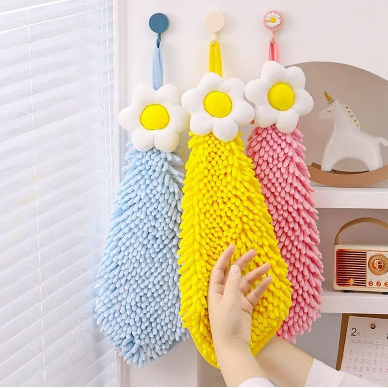 Hanging Soft Flower Hand Towel