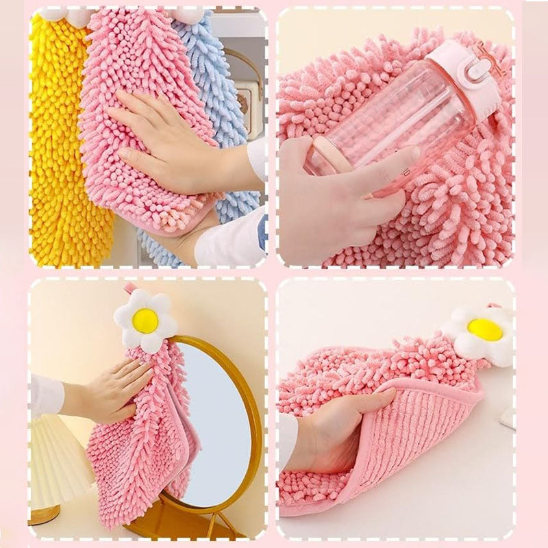 Hanging Soft Flower Hand Towel