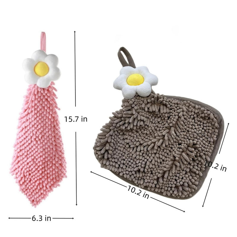 Hanging Soft Flower Hand Towel