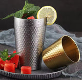 Stainless Steel Hammered Texture Cup, Double Wall Beer Cold Water Cup, Drinkware Party Cup