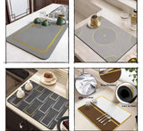 Anti Slip Drainage Rubber Mat, Super Absorbent Counter Mat, Dish Drying Mat, Non Slip Draining Dish Mat, Simple Mud Table Mat
