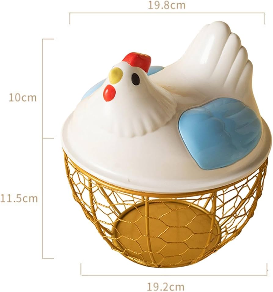 Hen Shaped Egg Basket With Lid, Multifunctional Portable Egg Storage Basket, Chicken Egg Basket, Large Capacity Egg Holder