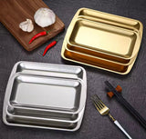 Stainless Steel Rectangular Plate, Steak Barbecue Snack Tray, Kitchen Accessories