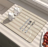 Anti Slip Drainage Rubber Mat, Super Absorbent Counter Mat, Dish Drying Mat, Non Slip Draining Dish Mat, Simple Mud Table Mat