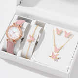 New TikTok Popular Women's Watch Fashion Personality Simple Watch Butterfly Digital Belt Watch suit