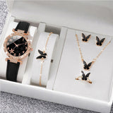 New TikTok Popular Women's Watch Fashion Personality Simple Watch Butterfly Digital Belt Watch suit