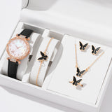 New TikTok Popular Women's Watch Fashion Personality Simple Watch Butterfly Digital Belt Watch suit