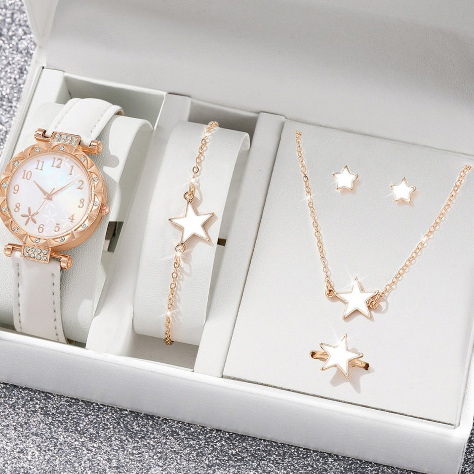 New TikTok Popular Women's Watch Fashion Personality Simple Watch Butterfly Digital Belt Watch suit