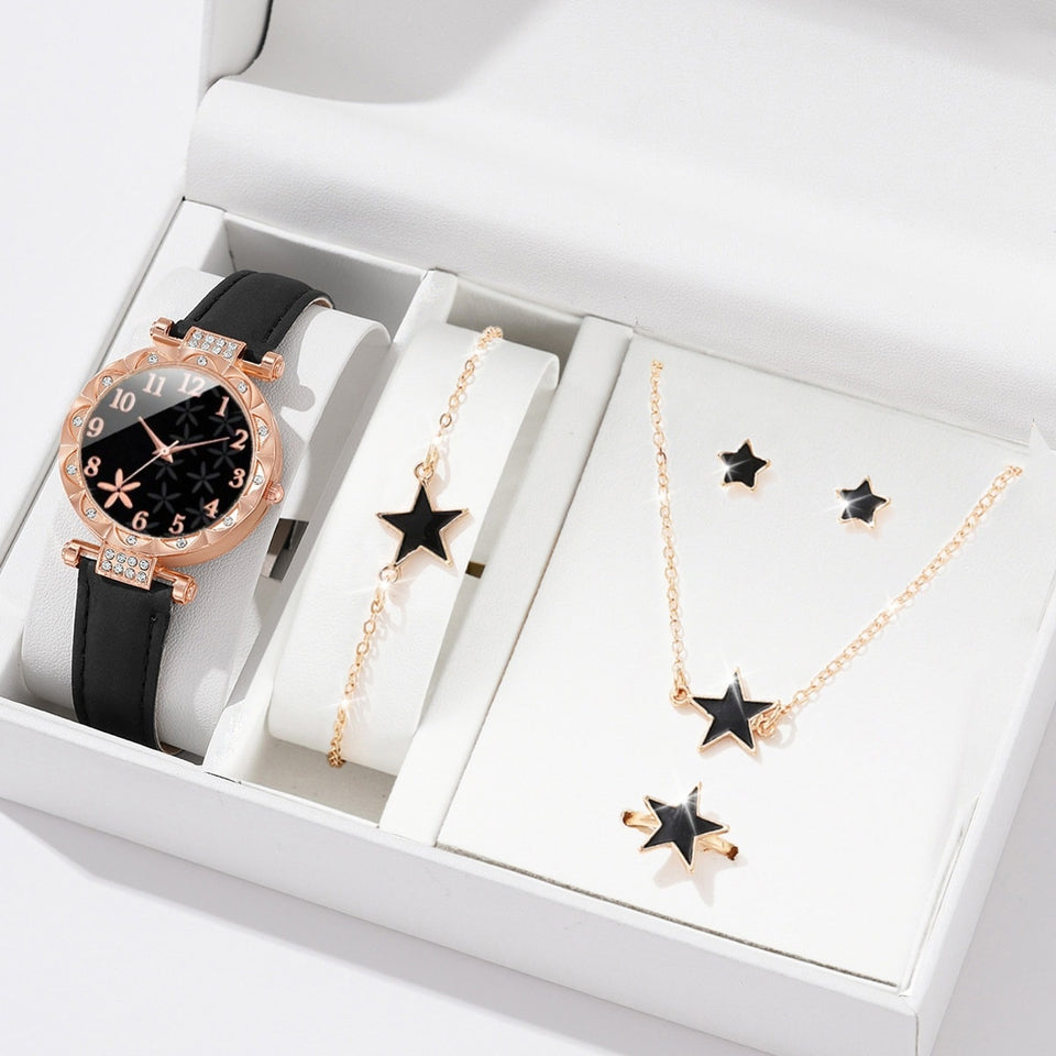 New TikTok Popular Women's Watch Fashion Personality Simple Watch Butterfly Digital Belt Watch suit