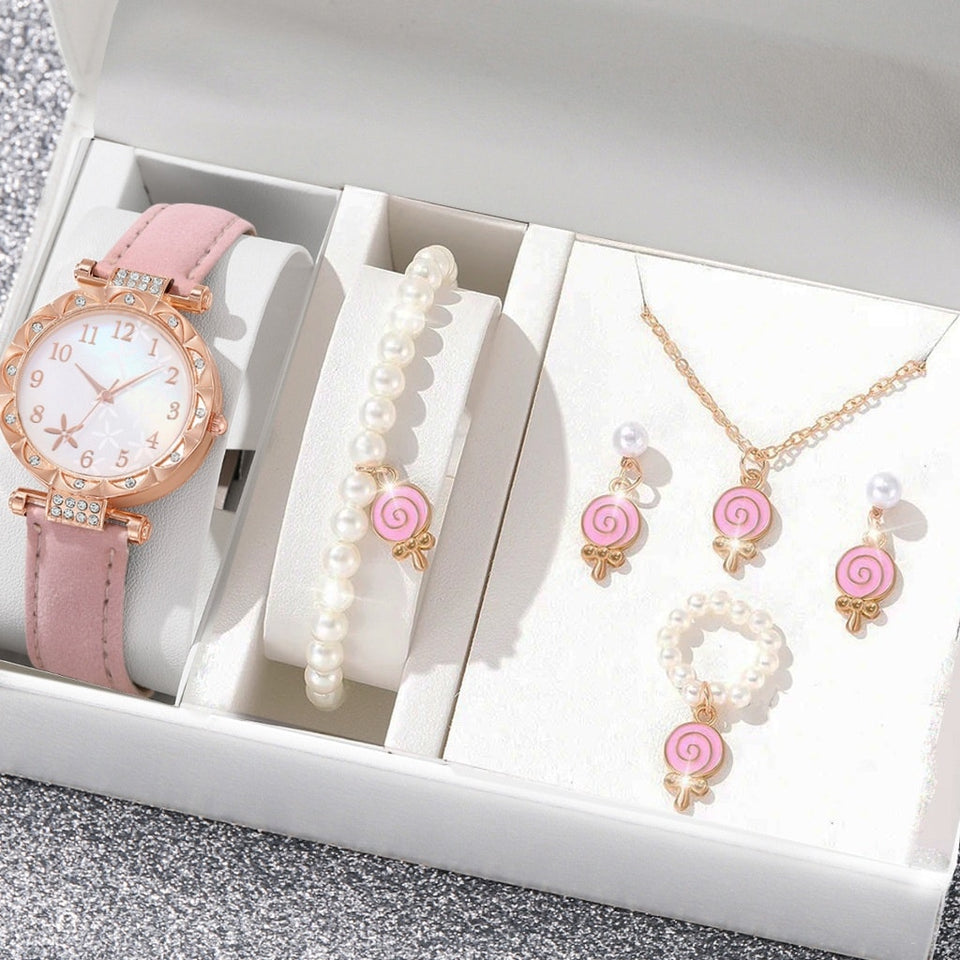 New TikTok Popular Women's Watch Fashion Personality Simple Watch Butterfly Digital Belt Watch suit