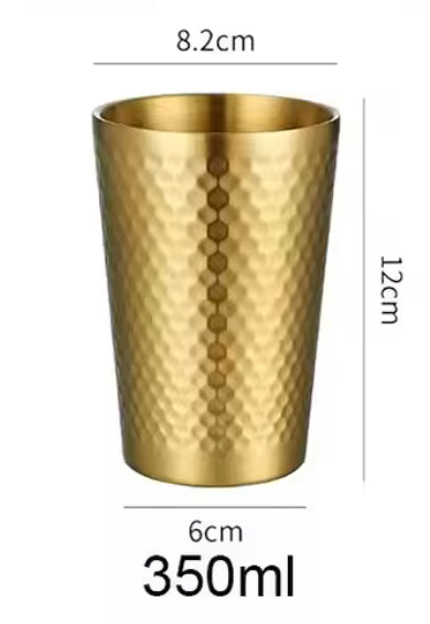 Stainless Steel Hammered Texture Cup, Double Wall Beer Cold Water Cup, Drinkware Party Cup