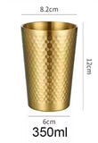 Stainless Steel Hammered Texture Cup, Double Wall Beer Cold Water Cup, Drinkware Party Cup