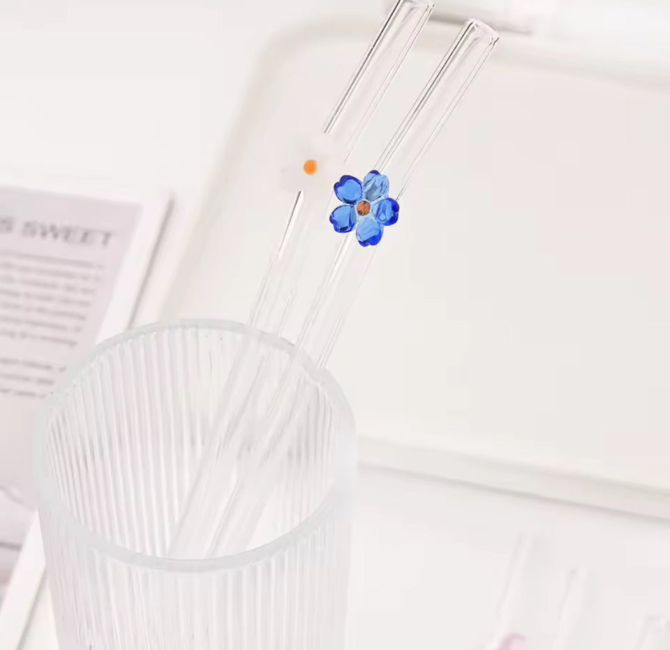 4pcs Elegant Shaped Glass Straws, Glass Tube Cocktail Straw, High Borosilicate Glass  Straws Set