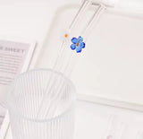 4pcs Elegant Shaped Glass Straws, Glass Tube Cocktail Straw, High Borosilicate Glass  Straws Set