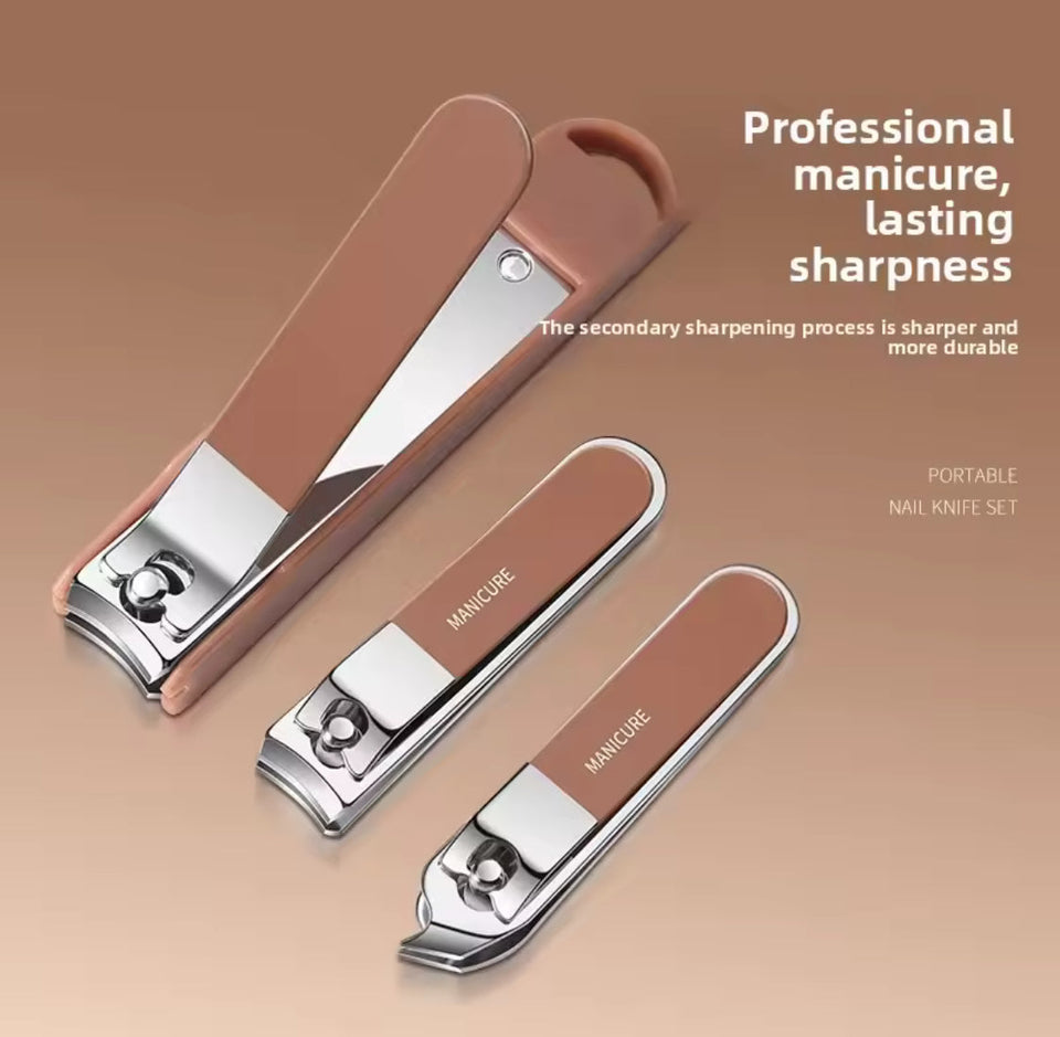 7pcs Anti Splash Nail Clipper, Professional Manicure And Pedicure Kit, Nail Clippers Protection Tool, Nail Care Grooming Kit