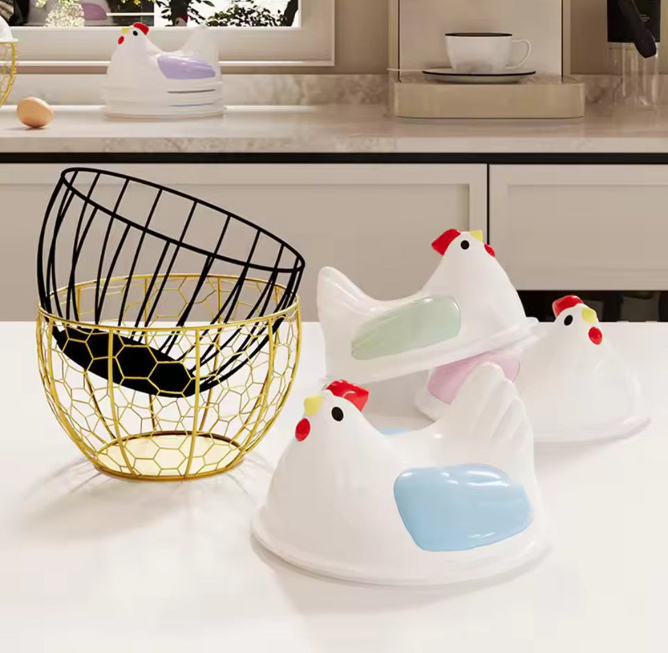 Hen Shaped Egg Basket With Lid, Multifunctional Portable Egg Storage Basket, Chicken Egg Basket, Large Capacity Egg Holder