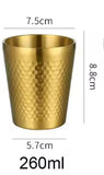 Stainless Steel Hammered Texture Cup, Double Wall Beer Cold Water Cup, Drinkware Party Cup