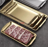 Stainless Steel Rectangular Plate, Steak Barbecue Snack Tray, Kitchen Accessories