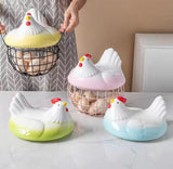Hen Shaped Egg Basket With Lid, Multifunctional Portable Egg Storage Basket, Chicken Egg Basket, Large Capacity Egg Holder