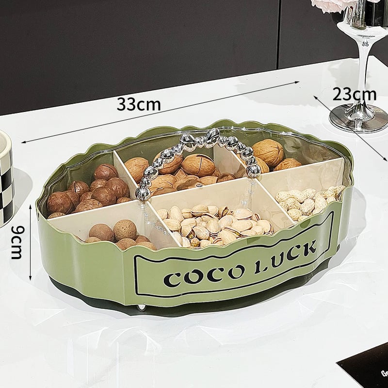 6 Grids Snacks Serving Tray, Tabletop Snack Storage Container, Multifunctional Food Container, Candy And Nut Serving Container, Appetizer Tray With Lid