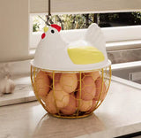 Hen Shaped Egg Basket With Lid, Multifunctional Portable Egg Storage Basket, Chicken Egg Basket, Large Capacity Egg Holder