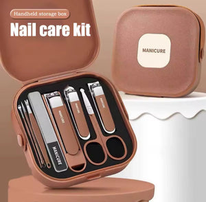 7pcs Anti Splash Nail Clipper, Professional Manicure And Pedicure Kit, Nail Clippers Protection Tool, Nail Care Grooming Kit