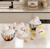 Hen Shaped Egg Basket With Lid, Multifunctional Portable Egg Storage Basket, Chicken Egg Basket, Large Capacity Egg Holder