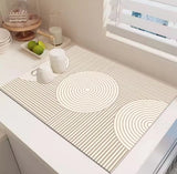 Anti Slip Drainage Rubber Mat, Super Absorbent Counter Mat, Dish Drying Mat, Non Slip Draining Dish Mat, Simple Mud Table Mat
