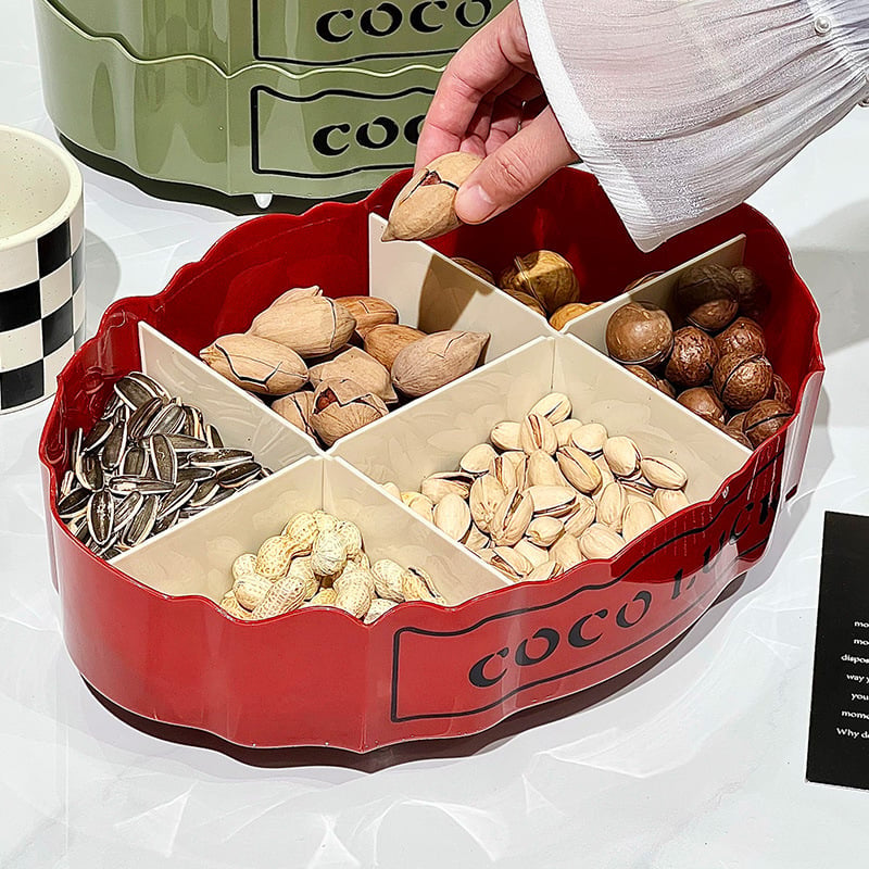 6 Grids Snacks Serving Tray, Tabletop Snack Storage Container, Multifunctional Food Container, Candy And Nut Serving Container, Appetizer Tray With Lid