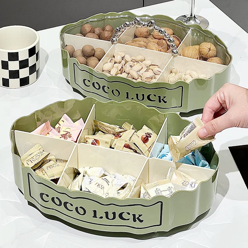 6 Grids Snacks Serving Tray, Tabletop Snack Storage Container, Multifunctional Food Container, Candy And Nut Serving Container, Appetizer Tray With Lid